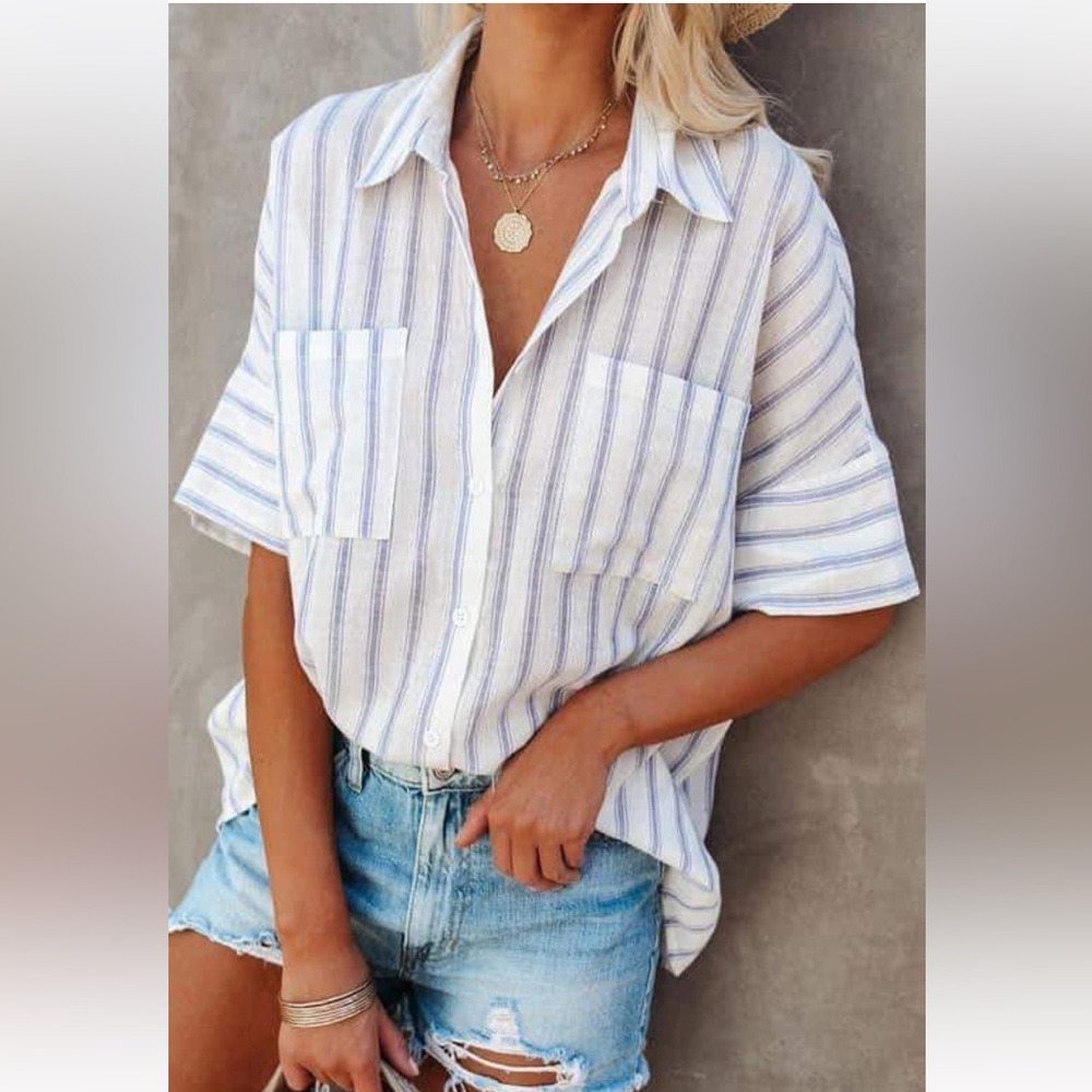 NWOT Striped Button Up